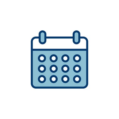 Takvim simgesi vektörü beyaz arkaplanda izole edildi. Takvim sembolü. Takvim vektör simgesi. Son teslim tarihi. Randevu. Süre