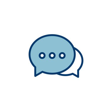 Sohbet simgesi vektörü beyaz arkaplanda izole edildi. Sohbet vektörü simgesi. Konuşma balonu. Mesaj var. Bizimle irtibata geç