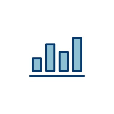 Büyüyen grafik simgesi vektörü beyaz arkaplanda izole ediliyor. Grafik simgesi. Grafik vektörü