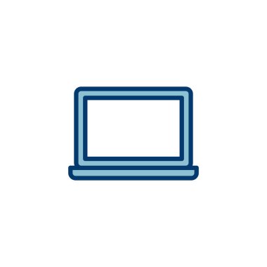 Dizüstü bilgisayar simgesi vektörü beyaz arkaplanda izole edildi. Laptop vektör simgesi