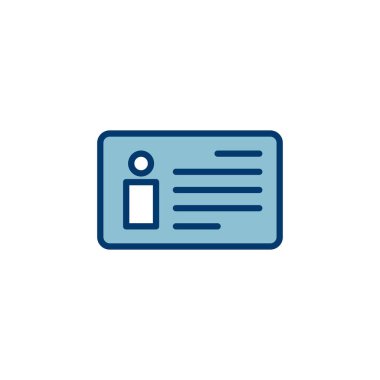 Lisans simgesi vektörü beyaz arkaplanda izole edildi. Kimlik simgesi. Kimlik kartı