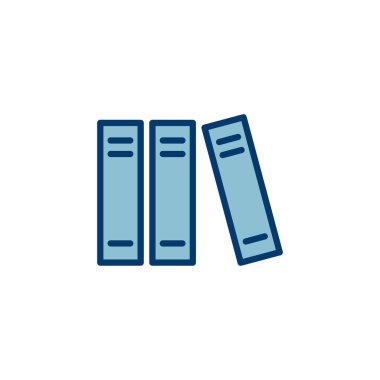 Kütüphane simgesi vektörü beyaz arkaplanda izole edildi. Kitap simgesi vektörü