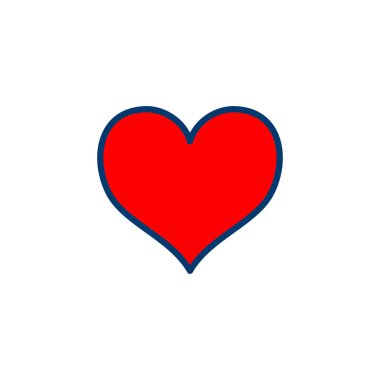 Kalp ikonu vektörü beyaz arkaplanda izole edildi. Kalp vektör simgesi. Simge vektörü gibi. Aşk