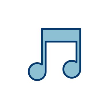 Müzik simgesi vektörü beyaz arkaplanda izole edilmiş, müzik vektörü simgesi, Melody, şarkı, not, ses, ses işareti