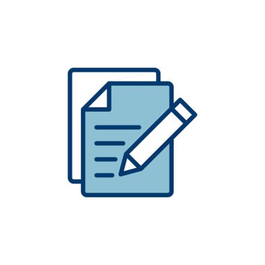 Not simgesi vektörü beyaz arkaplanda izole edildi. Simge vektörü alınıyor. Satır simgesini düzenle. Belge yazımı. İçerik yazımı