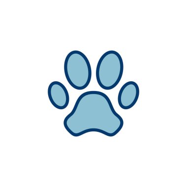 Pençe simgesi vektörü beyaz arkaplanda izole edildi. Paw Yazdırma simgesi