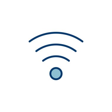 WIFI Simge vektörü beyaz arkaplanda izole edildi. Sinyal vektör simgesi. Kablosuz ve kablosuz ağ simgesi veya uzak internet erişimi için imza