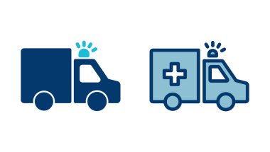 Ambulans Simgesi vektörü beyaz arkaplanda izole edildi. Ambulans Simgesi Tasarımı. ambulans kamyon simgesi vektörü