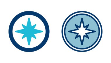 Pusula simgesi vektörü beyaz arkaplanda izole edildi. Pusula vektör simgesi