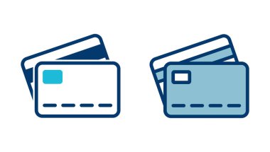 Kredi kartı simgesi vektörü beyaz arkaplanda izole edildi. Kredi kartı ödeme simgesi vektörü