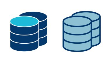 Veritabanı simgesi vektörü beyaz arkaplanda izole edildi. veritabanı vektörü simgesi