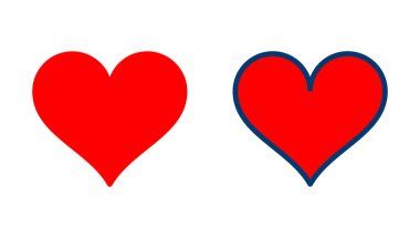 Kalp ikonu vektörü beyaz arkaplanda izole edildi. Kalp vektör simgesi. Simge vektörü gibi. Aşk