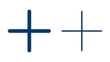 Artı beyaz arkaplanda izole edilmiş simge vektörü. Artı simge ekle. Toplama işareti. Tıbbi Artı simgesi