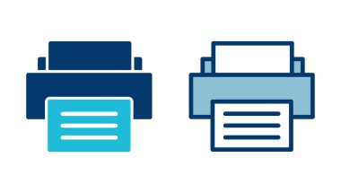 Yazıcı simgesi vektörü beyaz arkaplanda izole edildi. yazdırma simgesi. Faks vektör simgesi.