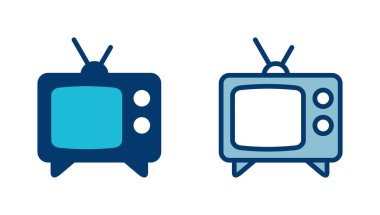 Beyaz arkaplanda izole edilmiş televizyon simgesi vektörü. Televizyon simgesi