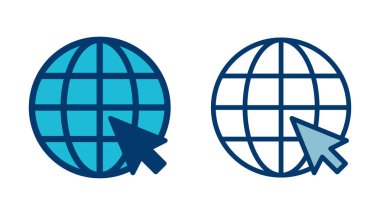 Web simgesi vektörü beyaz arkaplanda izole edildi. Web sitesi vektör simgesi. İnternet dünya vektörü