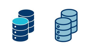 Veritabanı simgesi vektörü beyaz arkaplanda izole edildi. veritabanı vektörü simgesi