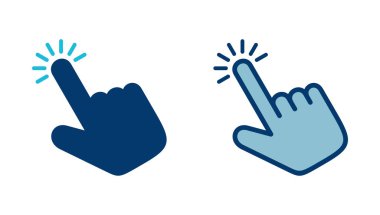 Beyaz arkaplanda el imleci simgesi vektörü izole edildi. El tıklama simgesi. Parmak gösterici vektörü