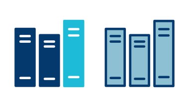 Kütüphane simgesi vektörü beyaz arkaplanda izole edildi. Kitap simgesi vektörü