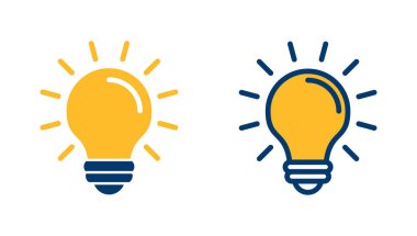 Lamba simgesi vektörü beyaz arkaplanda izole edildi. Ampul simgesi vektörü. Fikir vektör simgesi