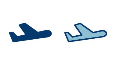 Beyaz arkaplanda izole edilmiş düzlem simgesi vektörü. Uçak vektör simgesi. Uçuş taşıma sembolü. Seyahat elementi çizimi. Tatil sembolü. Uçak.