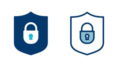 Güvenlik simgesi vektörü beyaz arkaplanda izole edildi. Koruma ikonu. Özel hayat. vpn