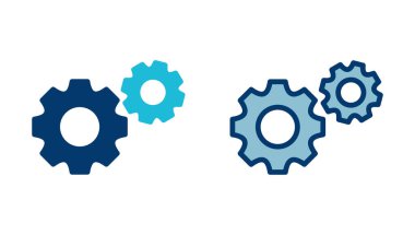 Simge vektörü beyaz arkaplanda izole ediliyor. vektör simgesi ayarlanıyor. Çarklar Simgesi Simgesi. Dişliler