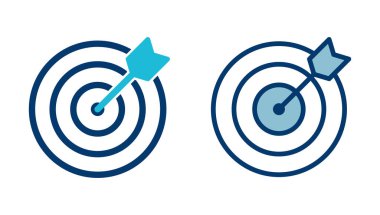 Hedef simge vektörü beyaz arkaplanda izole edildi. Hedef vektör simgesi. hedef simgesi. Pazarlama hedefi. Nişan al.