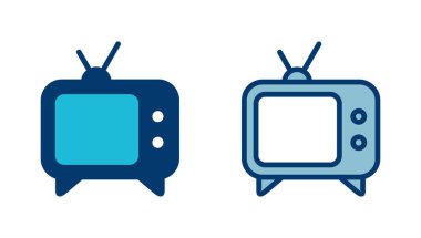 Beyaz arkaplanda izole edilmiş televizyon simgesi vektörü. Televizyon simgesi