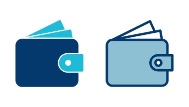 Cüzdan Simgesi vektörü beyaz arkaplanda izole edildi. para cüzdanı simgesi