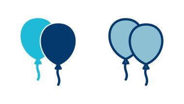 Beyaz arkaplanda izole edilmiş balon simgesi vektörü. Parti balonu süsleme doğum günü vektörü. Balon vektör simgesi