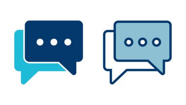 Sohbet simgesi vektörü beyaz arkaplanda izole edildi. Sohbet vektörü simgesi. Konuşma balonu. Mesaj var. Bizimle irtibata geç