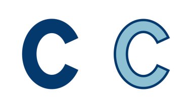 Telif hakkı simgesi vektörü beyaz arkaplanda izole edildi. telif hakkı sembolleri