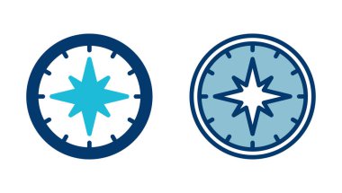 Pusula simgesi vektörü beyaz arkaplanda izole edildi. Pusula vektör simgesi