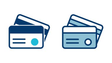 Kredi kartı simgesi vektörü beyaz arkaplanda izole edildi. Kredi kartı ödeme simgesi vektörü