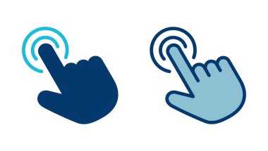 Beyaz arkaplanda el imleci simgesi vektörü izole edildi. El tıklama simgesi. Parmak gösterici vektörü