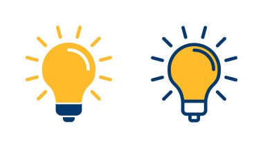 Lamba simgesi vektörü beyaz arkaplanda izole edildi. Ampul simgesi vektörü. Fikir vektör simgesi