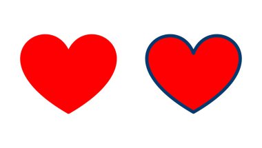 Kalp ikonu vektörü beyaz arkaplanda izole edildi. Kalp vektör simgesi. Simge vektörü gibi. Aşk