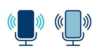 Beyaz arkaplanda izole edilmiş mikrofon simgesi vektörü. Mikrofon işareti. Karaoke mikrofon ikonu. Yayın mikrofonu işareti