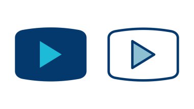 Beyaz arkaplanda izole edilmiş simge vektörünü çal. Düğme vektör simgesini oynat. Video simgesi vektörü