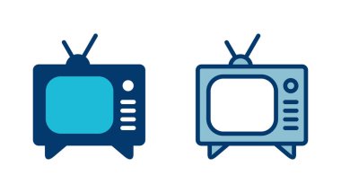 Beyaz arkaplanda izole edilmiş televizyon simgesi vektörü. Televizyon simgesi