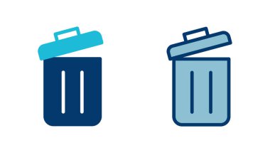 Çöp simgesi vektörü beyaz arkaplanda izole edildi. Çöp kutusu simgesi. Simge vektörünü sil
