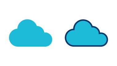Beyaz arkaplanda bulut simgesi vektörü izole edildi. bulut hesaplama simgesi