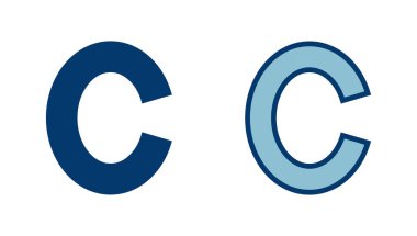 Telif hakkı simgesi vektörü beyaz arkaplanda izole edildi. telif hakkı sembolleri