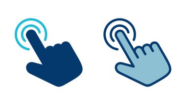 Beyaz arkaplanda el imleci simgesi vektörü izole edildi. El tıklama simgesi. Parmak gösterici vektörü