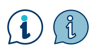 Bilgi simgesi vektörü beyaz arkaplanda izole edildi. Bilgi işareti var. Bizim hakkımızda