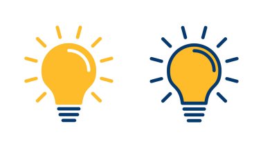 Lamba simgesi vektörü beyaz arkaplanda izole edildi. Ampul simgesi vektörü. Fikir vektör simgesi