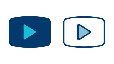 Beyaz arkaplanda izole edilmiş simge vektörünü çal. Düğme vektör simgesini oynat. Video simgesi vektörü