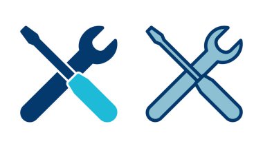 Beyaz arkaplanda izole edilmiş ikon vektörünü onar. İngiliz anahtarı ve tornavida simgesi. Ayarlar vektör simgesi. Bakım. araçlar