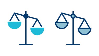 Beyaz arkaplanda izole edilmiş simge vektörünü ölçeklendirir. Kanun ölçekli ikon. Adalet işareti 